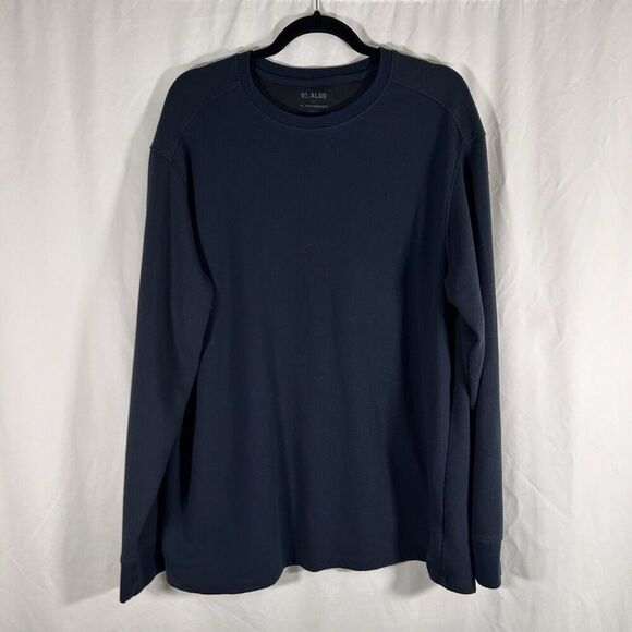 01. ALGO Sweater Men's XXL Navy Blue Crew Neck Long Sleeve Performance Quick Dry - Picture 1 of 7